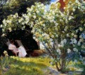 Marie en el jardin Peder Séverin Kroyer Fleurs impressionnistes